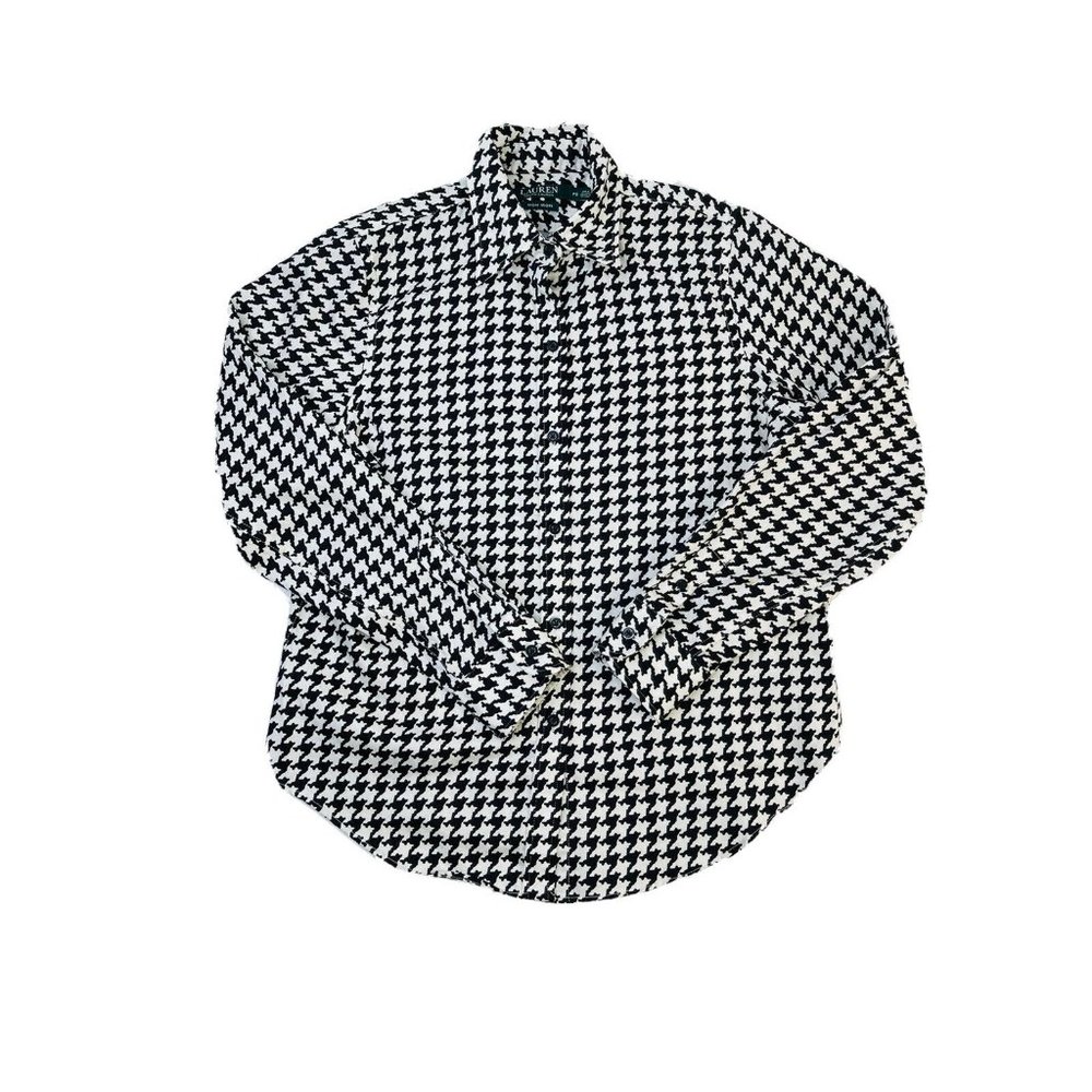 Lauren Ralph Lauren Houndstooth Print Cotton Button Shirt